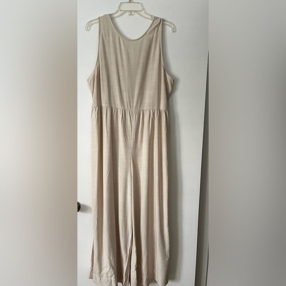 Loft Beach Beige Rayon One Piece Jumpsuit